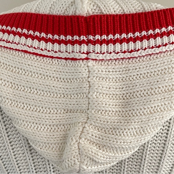 Moda International White and Red Hooded Cardigan in Small - Picture 7 of 11